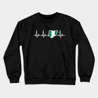 Nigerian Flag Heartline Nigeria Crewneck Sweatshirt